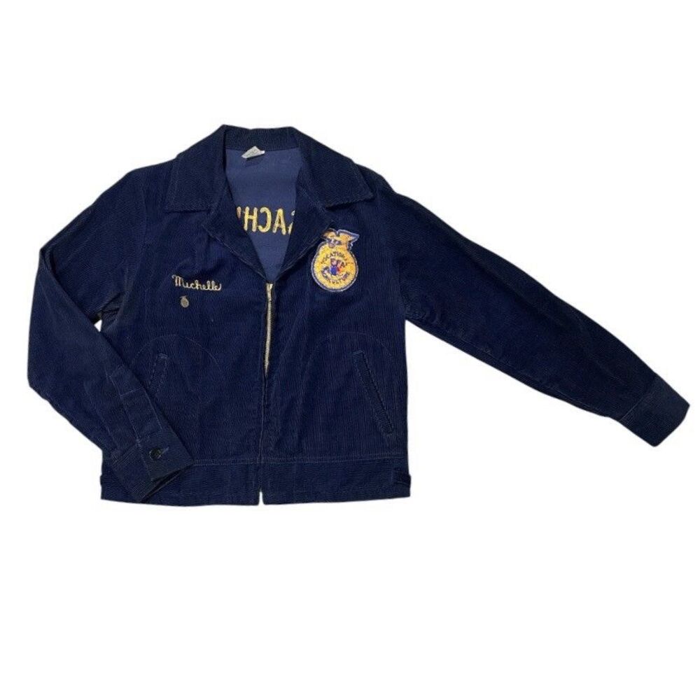 Vintage National FFA Corduroy Jacket Bristol Massachusetts Talon 70s Woman’s 36